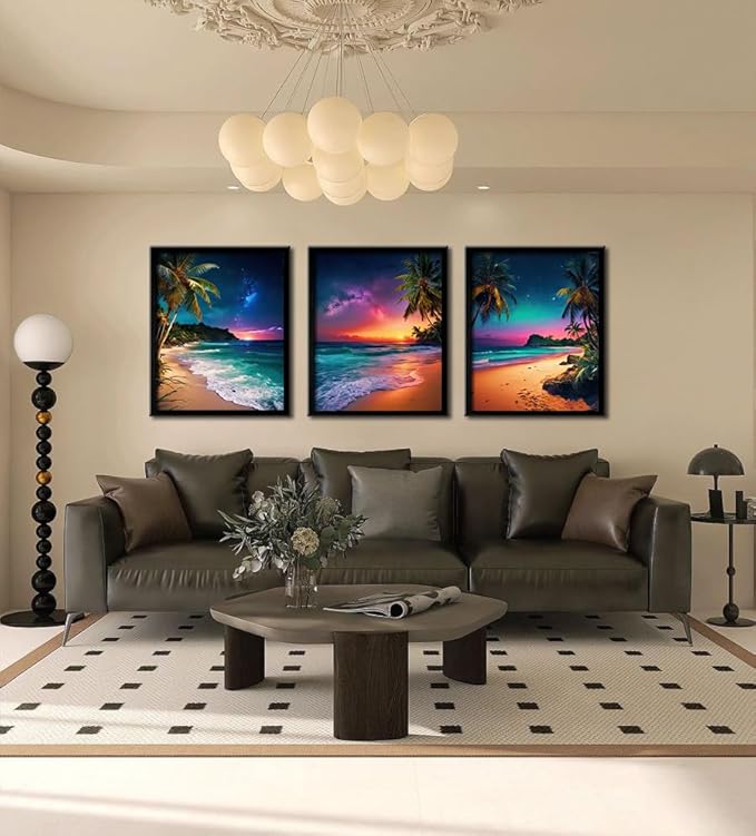 Beach Sunset Black Framed Wall Art - Image 4