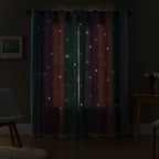 XiDi Curtains for Bedroom Kids Rainbow Pink Purple Green Curtains for Girls - Image 6