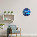Blue Wall Clock for Bedroom 12 Inch Natural Landscape Round Analog Clock - Image 2
