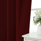 CUCRAF Burgundy Red Blackout Curtains 72 inch Length 2 Panels Set, Rod Pocket - Image 6
