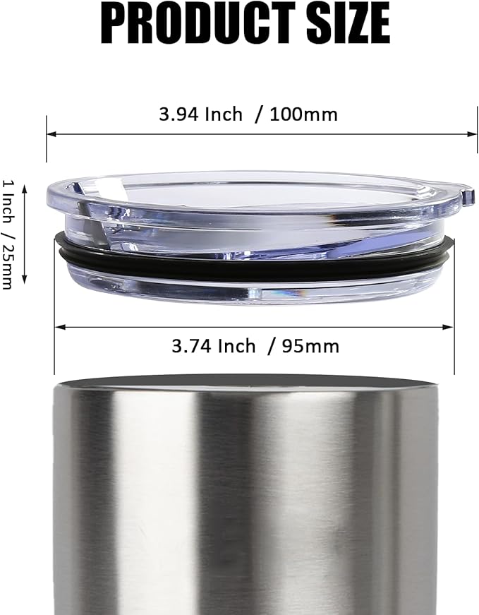 2 Pcs Tumbler Slide Lid for 30oz Water Bottle, Plastic Cup Replacement Cover, Spill Proof for Travel Mug Bottle (Black, Slide)
