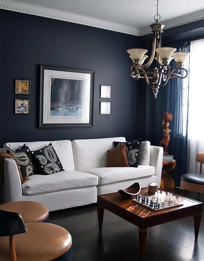 Safiyya 393"x17.7" Dark Blue Peel and Stick Wallpaper Contact Paper Solid Color - Image 2