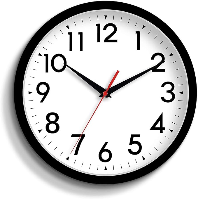 DAXSMY 12 Inch Wall Clock Silent Non-Ticking Battery Operated Analog Clock by DAXSMY