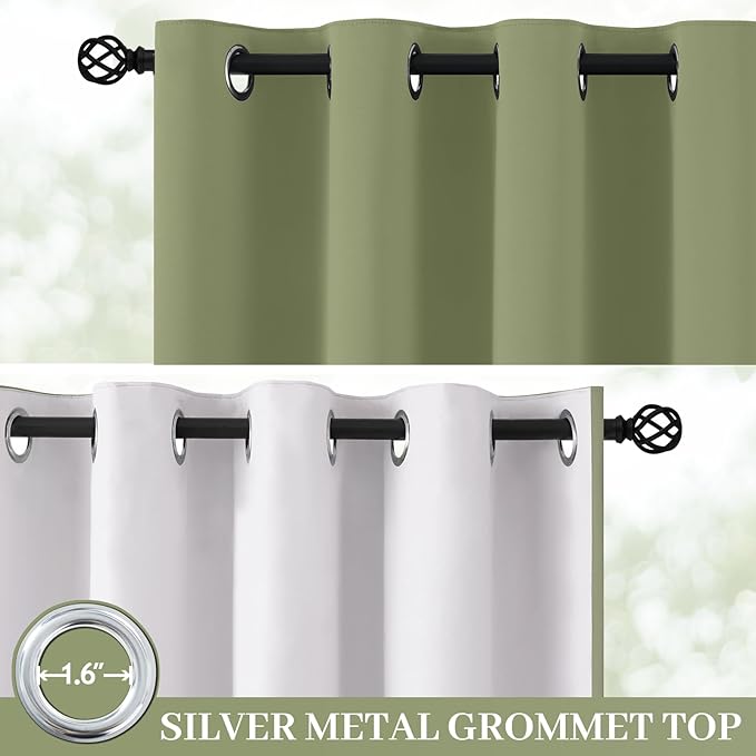 Yakamok 100% Blackout Curtain Panels 72 inches Cold and Light Blocking Drapes - Image 2