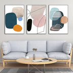 MPLONG Wall Art 3 Pieces Of Framed Decorative Paintings Abstract Simple Orange - Image 4