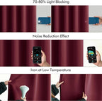 MIULEE Christmas Wine Red Back Tab Blackout Curtain 96 Inch Long 2 Panels Set - Image 5