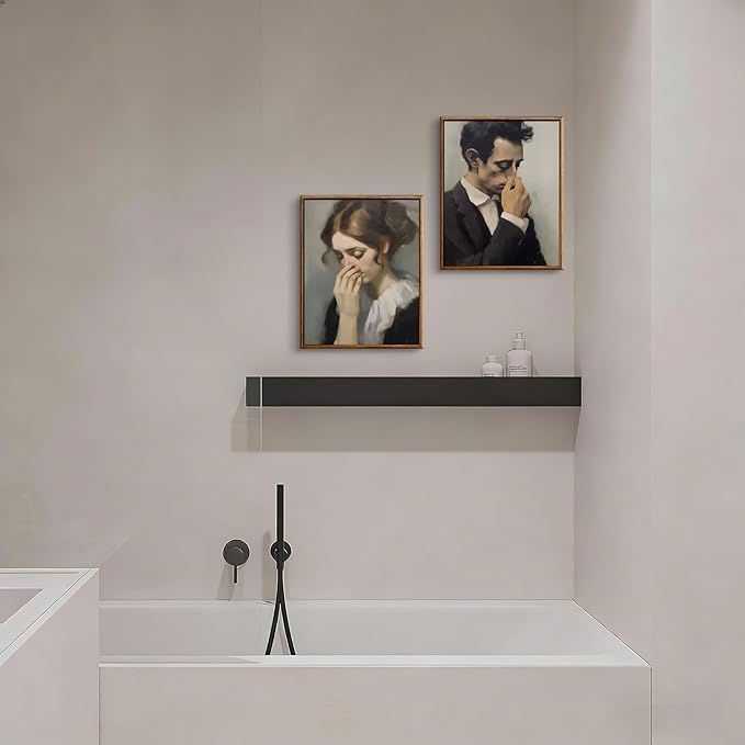Funny Bathroom Wall Art Vintage Mid Century Style Prints Wall Decor, Moody - Image 4