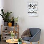 Funny Farmhouse Dog Canvas Wall Art Decor Dog Kisses Fix Everything Rustic Sign - Image 5
