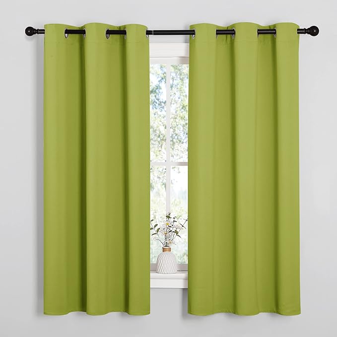 NICETOWN Fresh Green Blackout Curtains 40 inches Length by NICETOWN
