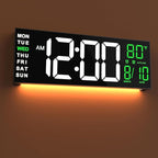 JALL 16" Large Digital Wall Mount Clock, Count Down Timer, Big LED, RGB Color by JALL