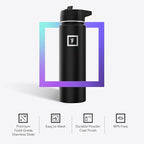 IRON °FLASK Camping & Hiking Hydration Flask with Straw, Wide Mouth Insulated Stainless Steel Sports Water Bottle - 22 oz Sand