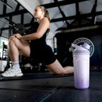 Ideus Protein Shaker Bottle 24oz(710ml) Insulated Stainless Steel Shaker Bottle with Silent Tritan Ball Portable Pre Workout Shaker Cups for Protein Shakes, Smoothies, Cocktails, Black