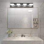 Ralbay LED Black 4 Lights Acrylic Lighting Fixtures Modern Matte Black Bathroom - Image 7