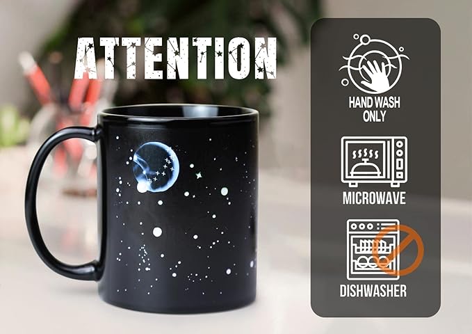 Astronomy Gifts Coffee Mug with Lid, 12 Constellation Space Gifts for Men & Women, Planet Galaxy Themed Ceramic Mug, Fast Delivery