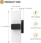 Modern LED Wall Sconces, 12 Inch Indoor Black Wall Lights, 12W 2700K-5000K - Image 6