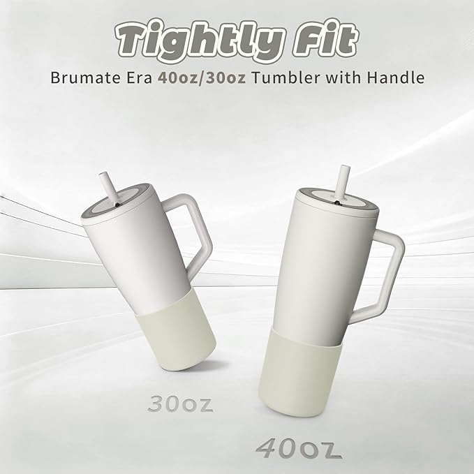 Tall Silicone Boot Compatible with Brumate Era 40 oz 30 oz Tumbler with Handle, Protective Anti-Slip & Anti-Scratches Cover Bumper Accessories