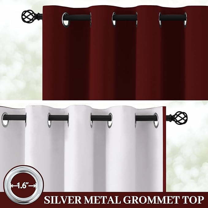 Yakamok 100% Blackout Curtain Panels 63 inches Cold and Light Blocking Drapes - Image 2