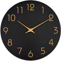 Mosewa Large Wall Clock 16 Inch Black Battery Operated Silent Non Ticking by MOSEWAWALLCLOCK