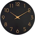 Mosewa Large Wall Clock 16 Inch Black Battery Operated Silent Non Ticking by MOSEWAWALLCLOCK