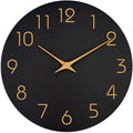 Mosewa Wall Clock Battery Operated 10 Inch Black Silent Non Ticking Simple by MOSEWAWALLCLOCK