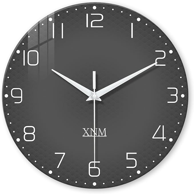 XNM Large Decorative Clocks Battery Operated 20 Inch Dark Grey Wall Clock by XNMwallclock