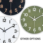HZDHCLH Wall Clock 8 Inch Silent Non Ticking Wood Battery Operated Green Wooden - Image 4