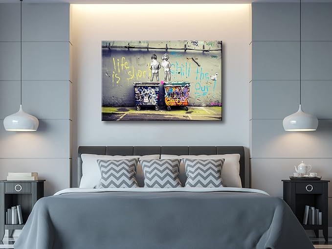 Wieco Art Large Gallery Wrapped Canvas Prints Life is Short Chill the Duck Out - Image 2