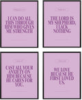 Locomiss Purple Christian Wall Art Decor Posters, Modern Bible Verse Prints by Unknown