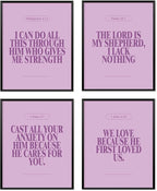 Locomiss Purple Christian Wall Art Decor Posters, Modern Bible Verse Prints by Unknown
