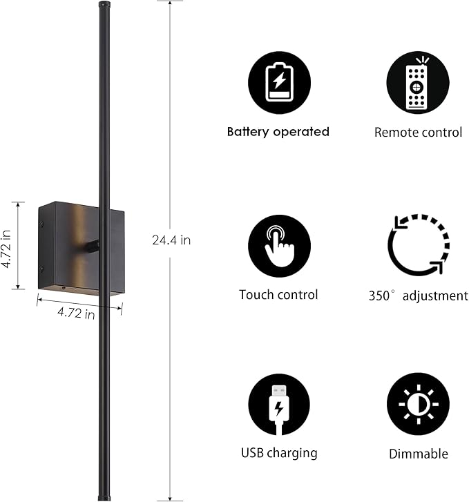KARTOOSH Battery Operated Wall Sconces - Image 5