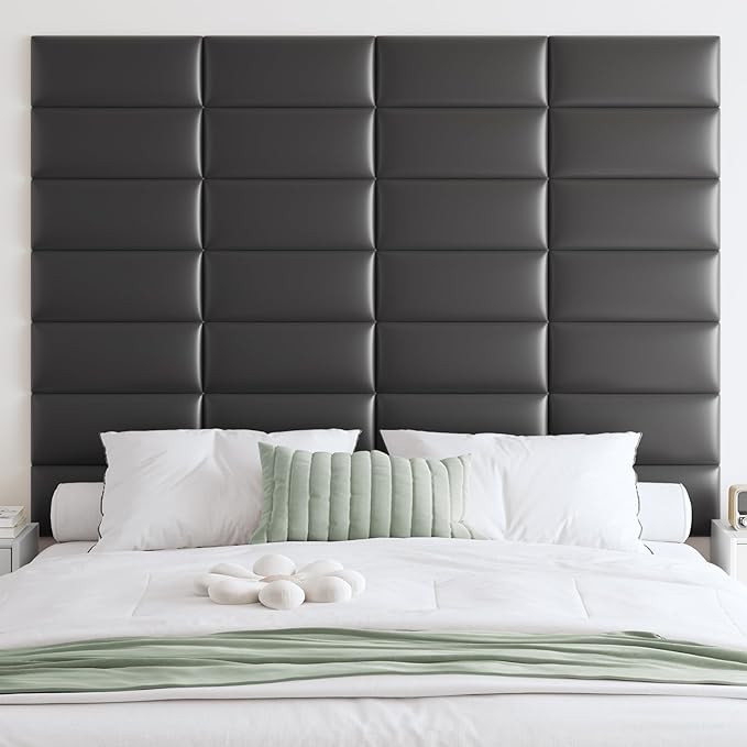 IFNOW Wall Mounted Upholstered Headboard Full, 3D Peel and Stick Soundproof by IFNOW