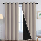Yakamok 100% Blackout Curtains 84 Inches Long, 2 Thick Layers Heat and Full by Yakamok