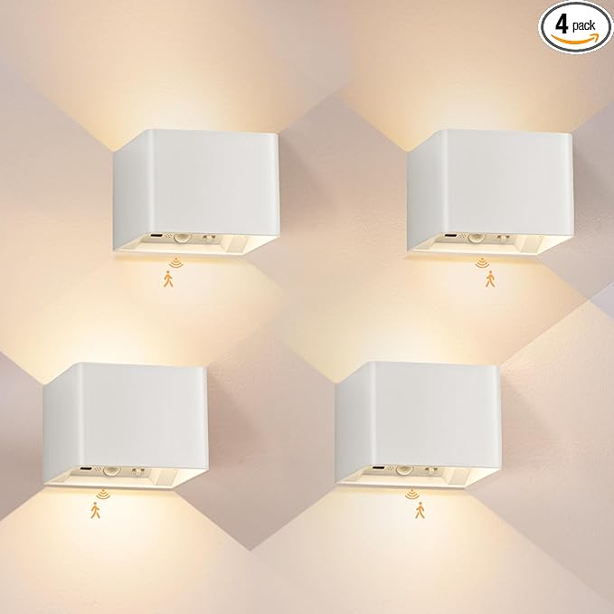 Yochoice Rechargeable Motion Sensor Wall Sconces Dimmable, 6000mAh Wireless by Yochoice