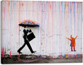 Wieco Art Banksy Raining Day or Colorful Graffiti Street Famous Canvas by WiecoArt