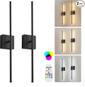 KARTOOSH 32.2 Inch 9 RGB Color Battery Operated Wireless Wall Sconces Set of Two by KARTOOSH