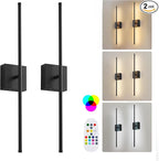 KARTOOSH 28.3 Inch 9 RGB Color Battery Operated Wireless Wall Sconces Set of Two by KARTOOSH