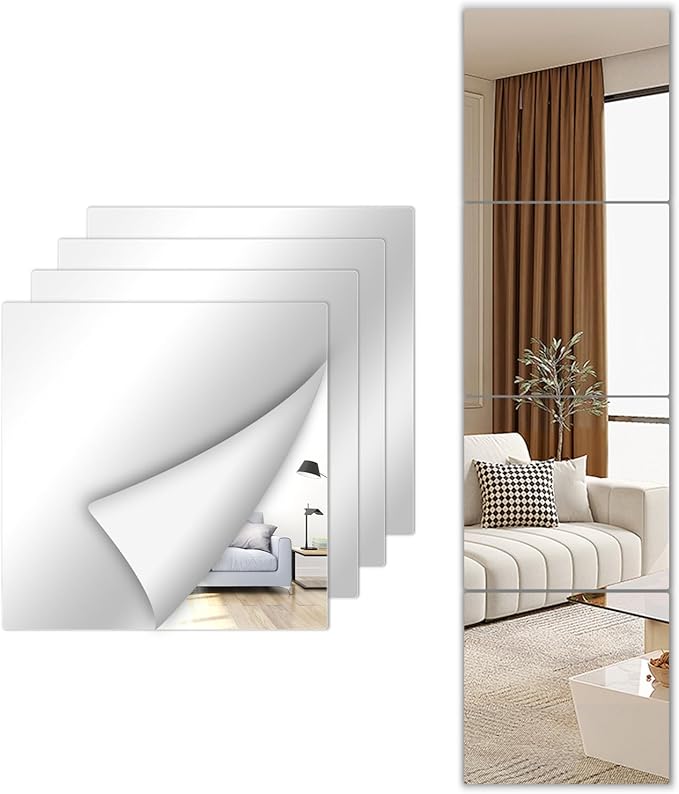 Stick on Small Mirror for Wall Decor Plastic Non Glass Sticky Kids Safety by SAFEE+MRROR