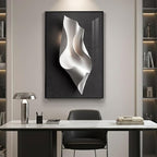Framed Black and White Abstract Wall Art, Large Modern Elegant Prints Paintings - Image 2