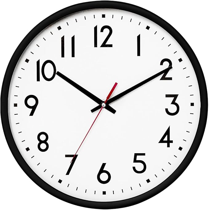 HZDHCLH Wall Clock Black, Silent Wall Clocks Battery Operated 12 Inch Modern by HZDHCLH