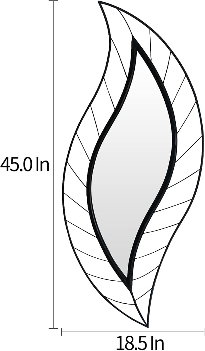 ironsmithn Decorative Wall Mirror, Leaf Teardrop Mirror - Image 2