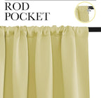 NICETOWN Window Curtains Blackout Drapes, Paler Yellow, 1 Pair, 52 by 84-Inch - Image 2