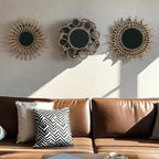 Retro Gold Mirrors for Wall Pack of 3. Round Mirrors. Decorative Mirrors.Small - Image 9