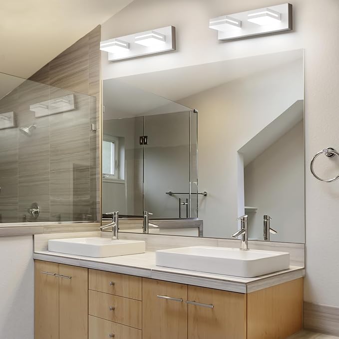 SineRise LED Modern Bathroom Vanity Light Fixtures, Matte White Modern Acrylic - Image 5