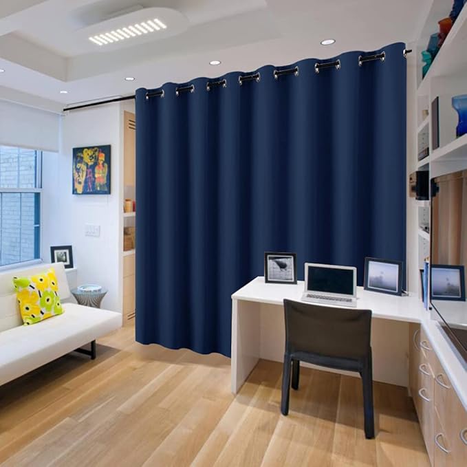 RYB HOME Room Divider Curtains, Triple Weave Heavy Duty Blackout Drapes - Image 2