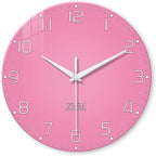 XNM Round Small Wall Clocks Battery Operated 12 Inch Pink Wall Clock by XNMwallclock