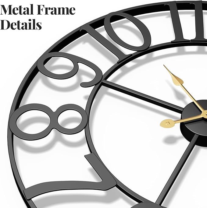 Cuspin Large Wall Clock, 20 Inch Wall Clocks - Image 3