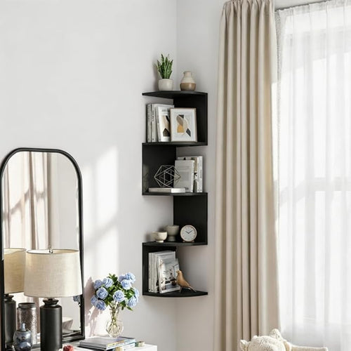 5-Tier Floating Corner Shelf Wall Mount, Heavy Duty Wall Corner Bookshelf - Image 2