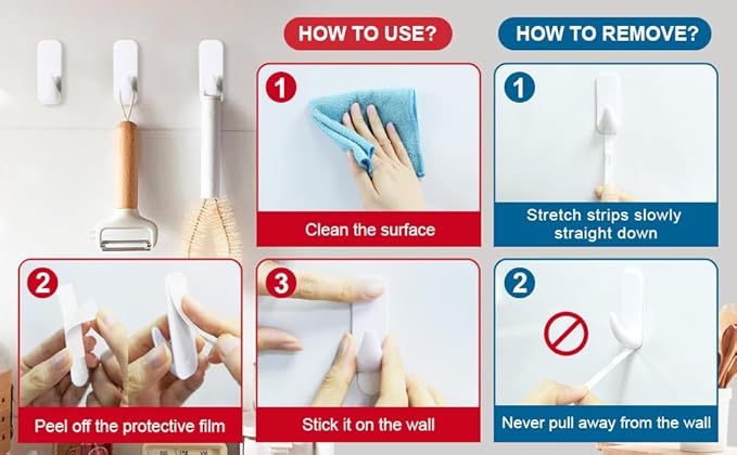 Sinfuo Utility Wall Hooks for Hanging Medium 16 Hooks, Damage Free Hanging Wall - Image 7