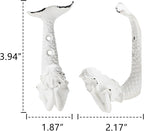 SOFFEE DESIGN 4pcs White Mermaid Shape Metal Coat Hooks, Playful Mermaid Design - Image 5