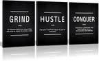 KAWAHONE Grind Hustle Conquer Wall Art, Success Canvas Painting Wall Decor by KAWAHONE